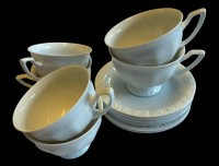 Auktion 368 / Los 8044 <br>6x Kaffeetassen mit U.T "Rosenthal" Maria weiss