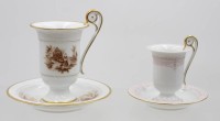 Auktion 368<br>2x Tassen mit U.T., Kaiser, versch. Dekore, ca. H-10 bis 13,5cm
