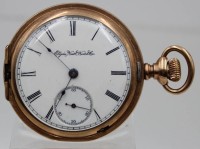 Auktion 368 / Los 2049 <br>gr,Double HTU  "Elgin", D-5,3 cm, Werk steht, Frontdeckel fehlt