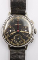 Auktion 368<br>mechan HAU "Marvin" Chronograph, Lederband, Werk l&auml;uft, Tragespuren