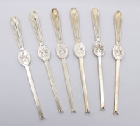 Auktion 368<br>6x Hummergabeln, versilbert, ca. L-19,7cm