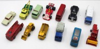 Auktion 368 / Los 12005 <br>13x div. &auml;ltere Druckguss-Modelle, u.a. Lesney, Matchbox, bespielte Erhaltungen