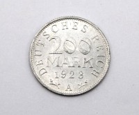 Auktion 368<br>200 Mark M&uuml;nze, 1923 aus der Zeit der Weimarer Republik