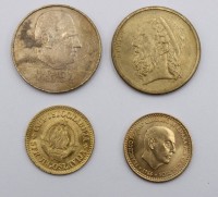 Auktion 372<br>4x div. M&uuml;nzen, Norwegen, Spanien, Griechenland und Jugoslawien
