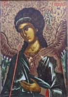 Auktion 368<br>Heinrich Porzellan Ikone "Erzengel Gabriel", limit., 1527/3000, gerahmt, RG 29 x 23cm