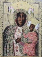 Auktion 368<br>Jahresikone 1983, Motiv. Nr. 1, Schwarze Madonna von Tschenstochau, gerahmt, RG 37 x 30,5cm