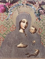 Auktion 368<br>Heinrich Jahresikone 1984, Motiv. Nr. 2, Mutter Gottes von Gietrzwald gerahmt, RG 37 x 30,5cm