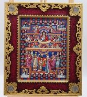 Auktion 368<br>Porzellan-Ikone Heinrich,  Evangeliar Heinrichs des L&ouml;we, ca. 38,8 x 32,5cm, Nr. 1191/1500