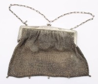 Auktion 368 / Los 11011 <br>Kettentasche, Alpacca, &auml;lter, ca. 15 x 20cm