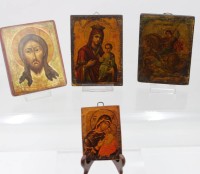 Auktion 368<br>4 kl. Ikonendrucke, neuzeitl., ca. 13 x  10cm