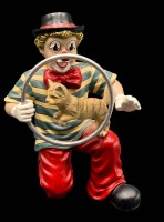 Auktion 368<br>knieender "Gilde" Clown mit Katze, H-ca. 12 cm