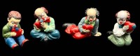 Auktion 368<br>4x sitzende etc. Gilde Clowns , H-ca. 5,5-6 cm