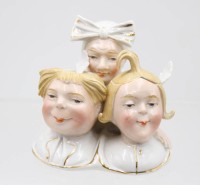 Auktion 368<br>fig&uuml;rliche Menage, Witwe Bolte u. Max &amp; Moritz, &auml;lter, bemalt, ca. H-10cm B-11cm