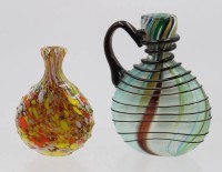 Auktion 368<br>2x Kunstglas-Flaschen/Flacons, ca. H-14 u. 11cm
