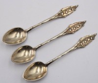 Auktion 368<br>3x Maigl&ouml;ckchen-Mokkal&ouml;ffel, Silber 800, 31,6gr., ca. L-9,7cm