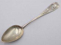 Auktion 368<br>Essl&ouml;ffel, datiert 1905, 800er Silber, ziseliert, Punktgravur, 29,8gr., L-18,2cm
