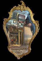 Auktion 368<br>Wandkonsole mit passenden Spiegel, hier Vergoldung  seitl. berieben