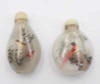 Auktion 368<br>2x Snuffbottles, China, Zwischenglasmalerei, ca. H-6cm