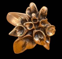 Auktion 368<br>Hannu Ikonen Rentiermoos Vintage Ring - Massive Bronze - Finnland Modernist um 1970, RG 59,