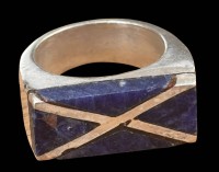 Auktion 368<br>massiver Silberring "Kiennle-925-" mit Lapislazuli, RG 55, 26,8 gr, Tragespuren