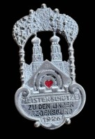 Auktion 368<br>gr. Silber-900- Sch&uuml;tzenabzeichen, 1926, Regensburg, ca. 5x3 cm, 19,4 gr.