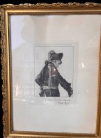 Auktion 368 / Los 5009 <br>Adolph von Menzel (Breslau 1815-1905 Berlin) Bildnis Friedrich des Gro&szlig;en, Heliogravure, in der Platte bezeichnet und signiert "Dedicated to free Amerika " 28 x 21 cm (Platte), 40 x 30 cm (Blattgr&ouml;&szlig;e) ger/Glas