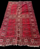 Auktion 368 / Los 13014 <br>antiker, d&uuml;nner Orientteppich, Gebrauchsspuren, 130x220 cm,