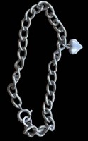 Auktion 368<br>Silber-800- Armkettchen mit Herzanh&auml;nger, L-20 cm, 17,6 gr