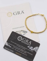 Auktion 368<br>vergoldetes Armband, mit einem 1 ct Moissanite, anbei GRA Zertifikat