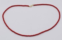 Auktion 368<br>Halskette, Koralle, 585er GG Schlie&szlig;e, ca. L-45cm
