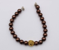 Auktion 368<br>Muschelkern-Perlen-Armband, Magentschlie&szlig;e, L-20cm