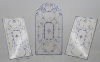 Auktion 368<br>3x div. Fr&uuml;hst&uuml;cksbrettchen, Strohblume, 1x Villeroy &amp; Boch, ca. 26 x 13cm u. 20 x 11cm