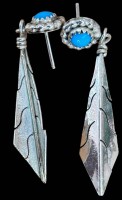 Auktion 368<br>Ohrringe mit blauen Steinen, FB gemarkt, Sterling, Silber, L. 5,0 cm, 4,3gr.