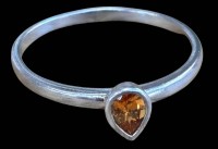 Auktion 368<br>Ring mit einem braunen Stein, 925er Silber, RW 55-56, 2 gr.