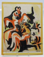 Auktion 368 / Los 4017 <br>Collaert o.&auml;., abstrakte Mischtechnik, ungerahmt, BG 33 x 27,5cm