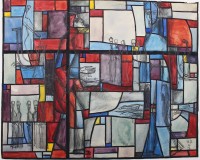 Auktion 368 / Los 4019 <br>moderne Mischtechnick, verso Etikett "William de G....?" sowie betitelt, datiert 1935, Blatt an den R&auml;ndern L&auml;suren, ungerahmt, BG 31,5 x 38,8cm