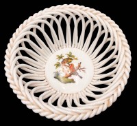 Auktion 368<br>Korbschale "Herend" Dekor Rothschild,  H-4,5 cm, D-13 cm
