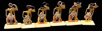 Auktion 368 / Los 15518 <br>6x Wayang Kulit Figuren f&uuml;r Schattenspiele, Indonesien, H-ca. 7 cm, Material?