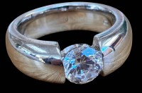 Auktion 368<br>schwerer Silberring aus 925, Zirkon Ring CZ gemarkt, 17.2g., RW 63