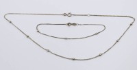 Auktion 368<br>Kette u. Armband, Silber, zus. 3gr., ca. L-42cmL-20cm