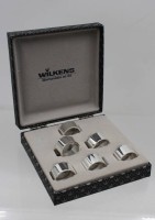 Auktion 368 / Los 11029 <br>6x Serviettenringe, Wilkens, versilbert, orig,  Karton, ca. D-2cm