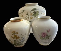 Auktion 368<br>3x grosse "Krautheim" Vasen mit floralen Dekor, von 17 bis 24 cm