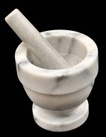 Auktion 368<br>M&ouml;rser mit St&ouml;&szlig;el, Marmor, H-10 cm