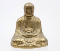 Auktion 368 / Los 15523 <br>sitzende Buddha-Figur aus Messing, ca. H-9,5cm