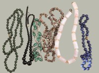 Auktion 368<br>6x div. Halbedelstein-Halsketten, ca. 540 gr