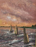 Auktion 368<br>W.Barth '72, K&uuml;ste, &Ouml;l/Hartfaser, gerahmt, RG 93 x 72,5cm. (Sperrgut)