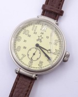 Auktion 368<br>"Fliegeruhr", mechanisch, Werk l&auml;uft, Geh&auml;use D. 42,5mm