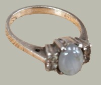 Auktion 368<br>Silberring-925-, Mondstein  Cabouchon, RG 54, 5,4 gr.