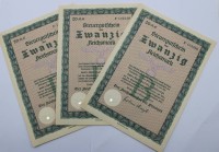 Auktion 368<br>3x Steuergutscheine, 1937