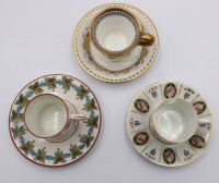 Auktion 368<br>3x div. Mokkatassen mit U.T., &auml;lter, Edelstein, Ernst Bohne und H&uuml;ttensteinach, ca. H-6cm